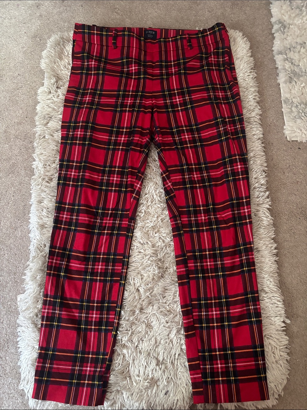 J. Crew factory Winnie pant Red and Black Plaid size 8